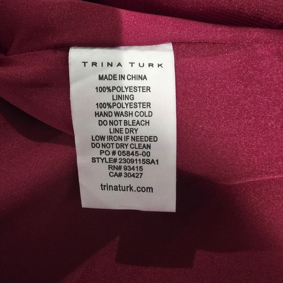 NWOT Trina Turk Dark Red Rhinestone Strap Sella Satin Camisole Tank Sz Small - Picture 7 of 9